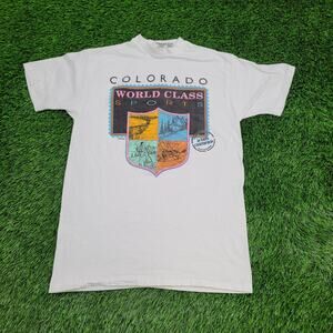 Vintage 80s Colorado Shirt Medium 19x28 White
